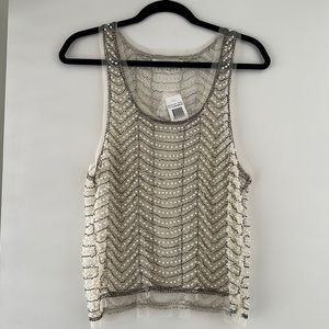 NWT PEARL Endless Rose Beaded Tank SZ M